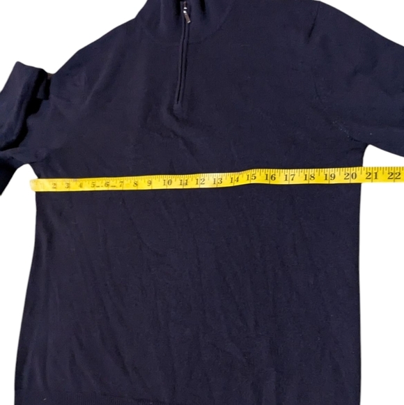 Bloomingdales Mens Store Cashmere Sweater Quater 1/4 Zip Elbow Patches Academia - Picture 7 of 7